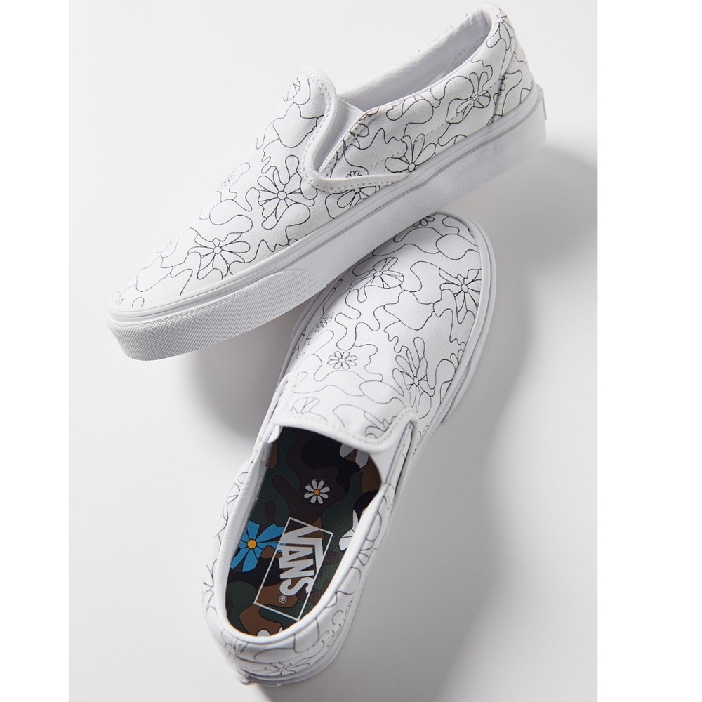 Vans u paint floral slip on sneakers